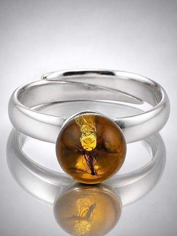 Kristalheldere Baltische Amber Ring – Zeldzame