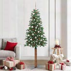 vidaXL Slanke Kerstboom Groen 210 cm PVC en massief, Verzenden, Nieuw