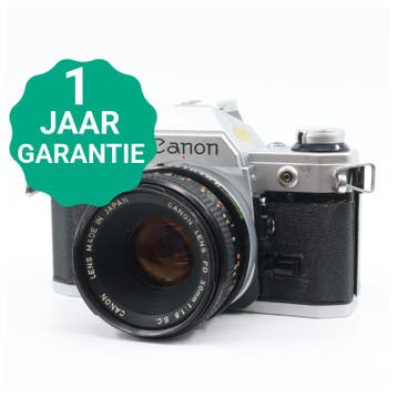 Canon AE-1 zilver + FD 50mm f/1.8 S.C. | Tweedehands, Verzenden, Zo goed als nieuw