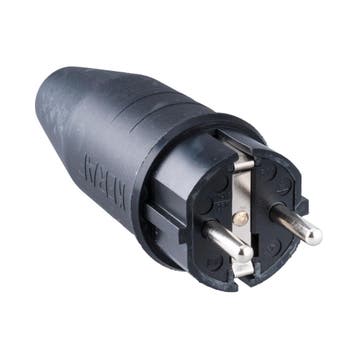 Heavy Duty Rubber Power Plug 16A 250V Met Aardpin - 104458, Verzenden