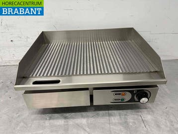 HCB RVS Grillplaat Bakplaat Geribbelde plaat 55 cm 230V, Ophalen of Verzenden, Nieuw in verpakking