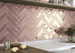 Wandtegel Equipe Cerámica Colonial Roze Glans 7,5x30, Nieuw, 20 tot 40 cm, 10 m² of meer, Wandtegels