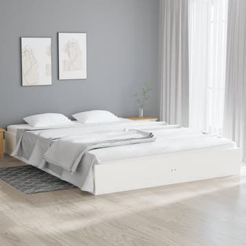 vidaXL Bedframe massief hout wit 160x200 cm, Verzenden, Nieuw