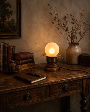 Bureaulamp - matglas - Hurricane-tafellamp