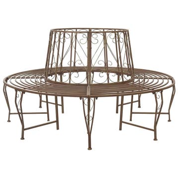 vidaXL Boom Bank 8-Aantal zitplaatsen Ø 160 x 89 cm Staal, Verzenden