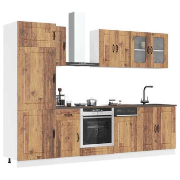 vidaXL 8-delige Keukenkastenset Kalmar bewerkt hout oud, Verzenden