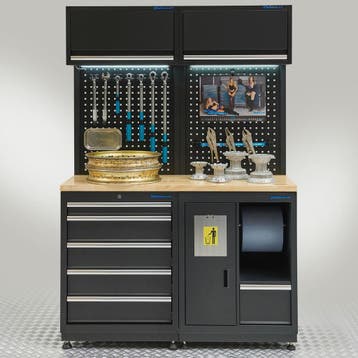 Datona Werkplaatsinrichting PREMIUM met eiken werkblad 135, Doe-het-zelf en Bouw, Werkbanken, Ophalen of Verzenden, Nieuw