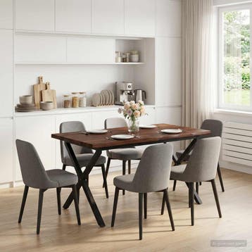 vidaXL Eettafel met levendige rand 140 x 90 x 75 cm, Verzenden