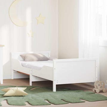 vidaXL Bedframe met uittrekbaar matras met hoofdeinde Wit 80, Verzenden