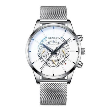 Klassiek Horloge voor Heren - Kwarts Stalen Riem Luxe, Verzenden, Nieuw, Geneva
