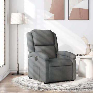 vidaXL Relaxfauteuil Donkergrijze Stof, Verzenden