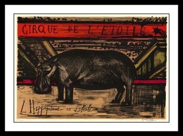 Bernard Buffet (1928-1999) - Le cirque : Lhippopotame en, Antiek en Kunst