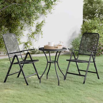 vidaXL 3-delige Tuinset metaalgaas antracietkleurig, Tuin en Terras, Tuinsets en Loungesets, Verzenden, Nieuw, Tuinset