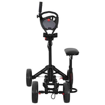 vidaXL Golf Trolley met Zitje Zwart Aluminium Opvouwbaar, Sports & Fitness, Verzenden