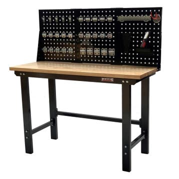 Werkbank met achterwand – Werkbank set 150 cm. kleur zwart., Ophalen of Verzenden