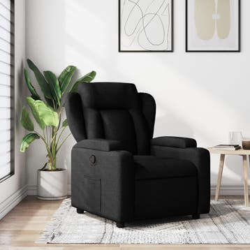 vidaXL Relaxfauteuil Zwarte Stof, Maison & Meubles, Fauteuils, Verzenden