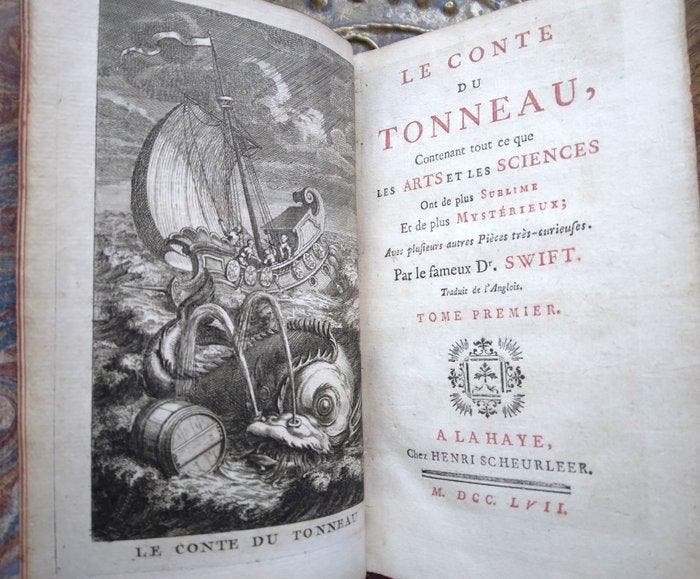 Jonathan Swift - LE CONTE DU TONNEAU - 1757, Antiek en Kunst, Antiek | Boeken en Manuscripten