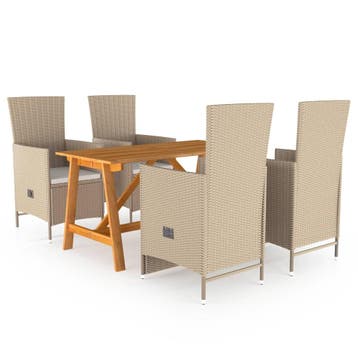 vidaXL 5-delige Tuinset beige, Verzenden, Tuinset