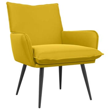 vidaXL Fauteuil Geel fluweel, Verzenden, Nieuw