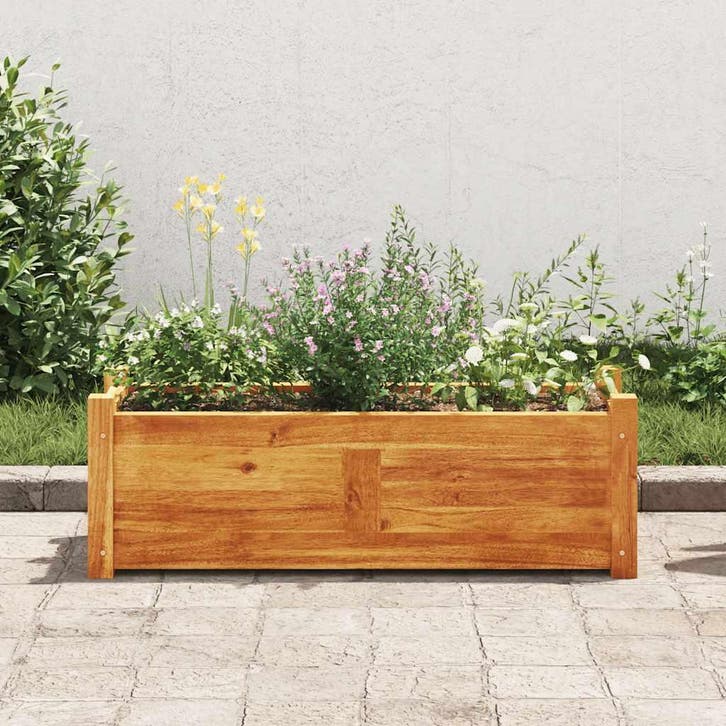 vidaXL Plantenbak verhoogd 76x27,6x25 cm acaciahout, Tuin en Terras, Bloempotten, Nieuw, Verzenden
