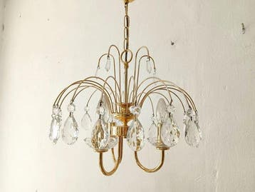 Lamp - Messing, Kristal