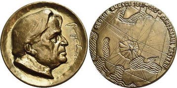 Medaille Musik Enescu, George 1881 +1955, rumaenischer Ko..., Postzegels en Munten, Verzenden