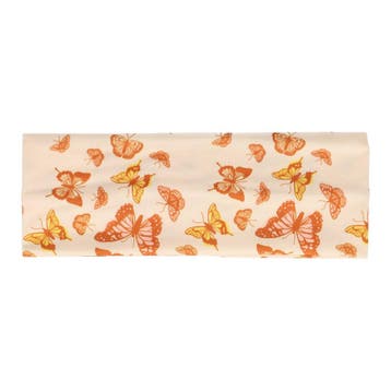 Haarband Stof 8cm - Vlinder Print - Creme Bruin Geel, Nieuw
