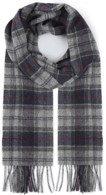 Barbour Sjaal Tartan Lamswol Grijs maat  Heren, Verzenden