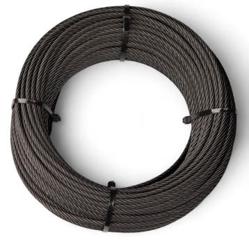 Gecoate roestvrijstalen staalkabel 4mm 50m 7x19 zwart, Verzenden, Nieuw