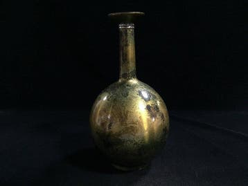 Vintage Japanese Signed Bronze / Brass Long-Necked Flower