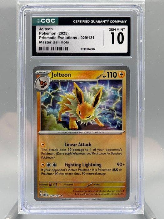 Pokémon Graded card - Jolteon Master Ball Holo - CGC 10 -, Hobby en Vrije tijd, Verzamelkaartspellen | Pokémon