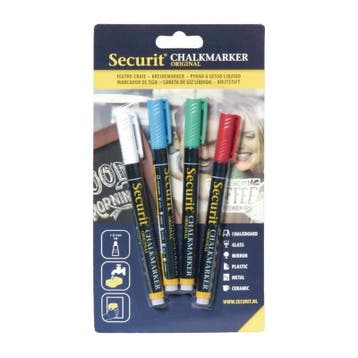 Wisbare krijtstiften 2mm assorti | 4 stuks | Veeg, vlek en, Verzenden, Nieuw in verpakking