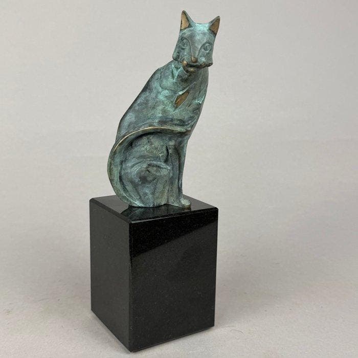 Robert Dyrcz - „The cat II „ - bronze, Antiquités & Art, Art | Objets design