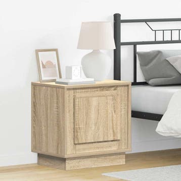 vidaXL Nachtkastje Sonoma Eik 44 x 34,5 x 45 cm Bewerkt hout, Verzenden, Nieuw