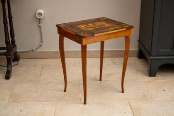 Bijzettafel - Veelkleurige inlegstukken carillon - Hout -