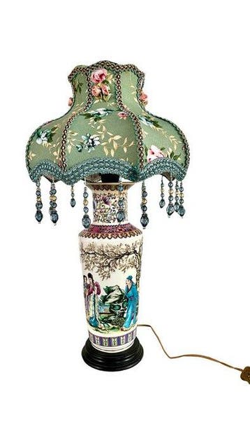 Lamp - Keramiek, Textiel, Hout, Antiek en Kunst