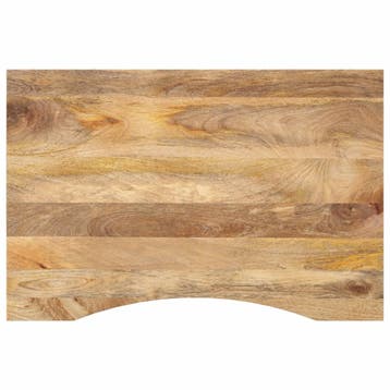 vidaXL Bureaublad met ronding 80x60x2,5 cm massief ruw, Verzenden