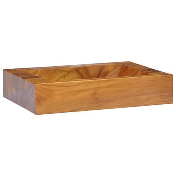 vidaXL Wastafel 50x35x10 cm massief teakhout, Verzenden, Nieuw
