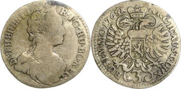 3 Kreuzer 1765, Habsburg Maria Theresia 1740-1780, Verzenden, België