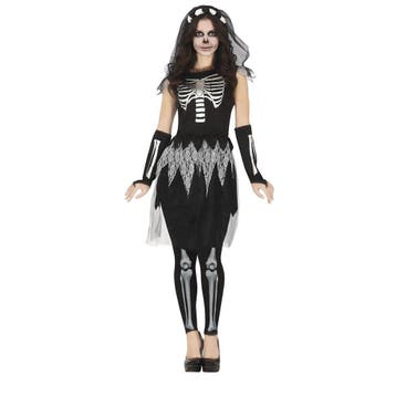 Skelet Halloween Kostuum Dames, Verzenden, Nieuw