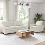 vidaXL bank / zetelstel 2 pcs Crèmekleurig Fluweel, Huis en Inrichting, Zetels | Zetels, Verzenden, Nieuw