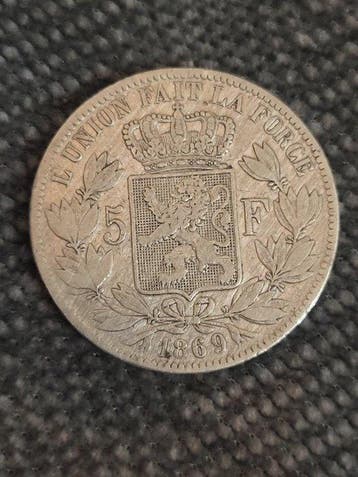 België. Leopold II. 5 Francs 1869 (Zonder minimumprijs), Postzegels en Munten