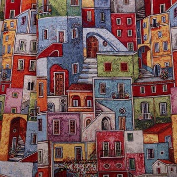 AA083 - Tapisserie précieuse - Tissu Borghi Italiens sur la, Antiek en Kunst