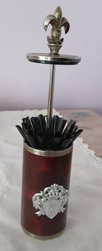 sigaretten dispenser (5) - hout metaal messing leer