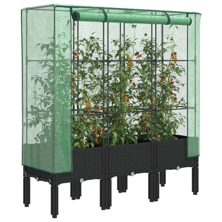 vidaXL Plantenbak verhoogd met kashoes 120x40x140 cm, Tuin en Terras, Bloempotten, Nieuw, Verzenden