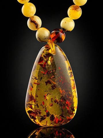 Baltisch Amber Yapa Mala Halsketting - Natuurlijk Geel Amber, Antiek en Kunst, Curiosa en Brocante