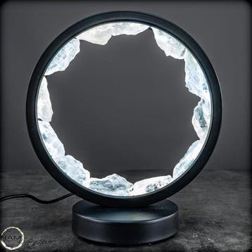 Natuurlijke ijskristalkwartslamp – glanzende kristalring met