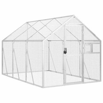 vidaXL Volière 1,79x3x1,85 m aluminium zilverkleurig, Verzenden, Nieuw