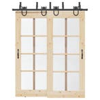 vidaXL Doos met onderdelen voor schuifdeur 183 cm staal, Doe-het-zelf en Bouw, Hang- en Sluitwerk, Verzenden, Nieuw
