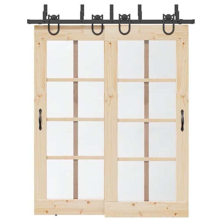 vidaXL Doos met onderdelen voor schuifdeur 183 cm staal, Doe-het-zelf en Bouw, Hang- en Sluitwerk, Nieuw, Verzenden